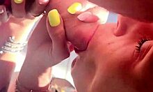 Best friend's girlfriend gulps throatpie while he's grabbing drinks