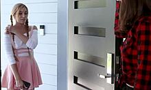 Lesbian Milf Tongue-Fucks Petite Teen Babe