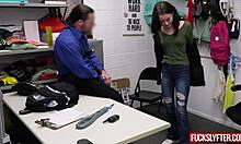 Innocent shy office girl deepthroats cop cock then gets fucked hard