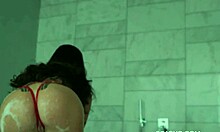 Busty Russian Megan's Bathtub Tease in Lingerie