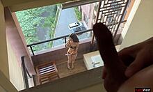 Neighbor Catches Me Naked on Balcony and Dives into Quick Anal Fuck