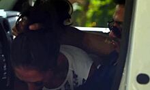 that hitchhiker teen couldn't resist giving a deep gagging fetish blowjob on the way