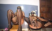 i cant get over this size difference between two horny african ebony lesbians