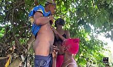 Hammering slutty pornstar pussy bent over doggystyle in hardcore riverside outdoor group bang quickie