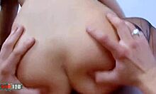 Skinny French Arab babe Angelina spreads big pussy lips for Spanish Paco’s rough doggystyle pounding.