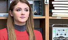 rosalyn sphinx rides lp officer's full cock cowgirl style after deepthroat in office shop