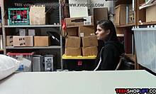 petite latina shoplifter's tiny tits bounce as security santa pounds her skinny frame