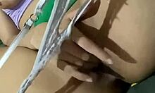 Hey check out this cute Colombian college nympho Alexia fingering her pussy intimately outdoors