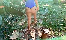 outdoor flashing my big latina ass at camp 😈 venezuelan whore fucks for cuck hubby 📹 join us!