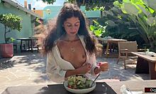 cum on her face at the cafe then watch her eat lunch 😏 cumwalk vibes!