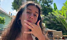 cum on her face at the cafe then watch her eat lunch 😏 cumwalk vibes!