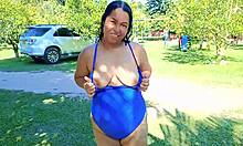 outdoor flashing my big latina ass at camp 😈 venezuelan whore fucks for cuck hubby 📹 join us!