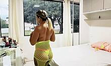 luna oliveira caught filming adult vid by stepson ends up giving tight asshole creampie fuck