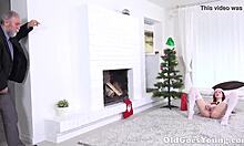 The old neighbor man next door devours young shaved teen pussy with expert tongue skills.