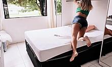 luna oliveira caught filming adult vid by stepson ends up giving tight asshole creampie fuck