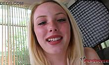 dixie lynn's pretty blonde body glistens under thick cum ropes from massive cock