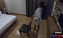 watch this tiny thai wife tease with strip then rip clothes for intense pov pounding 😏🍑