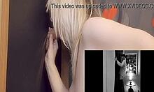 Sucking big cock at gloryhole till swallow