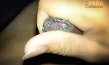 innocent indonesian amateur teases with close-up handjob fingering leading to hot cumshot