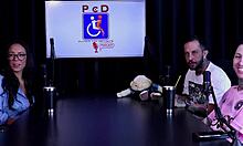 imagine the teasing interview turning into full lingerie humiliation with tattooed blonde latina in see through outfit