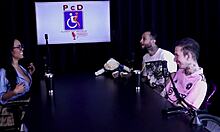 imagine the teasing interview turning into full lingerie humiliation with tattooed blonde latina in see through outfit