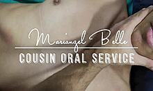 Latin roommate Mariangel Belle services with amateur facefuck ending in oral creampie