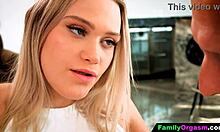 step daddy gets a quick sloppy mouth fuck from naughty teen on holiday