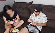 wife calls neighbor for uno game no panties while husband works