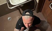 Horny Twink Bends For Hung Macho Cock In Mall Bathroom Orgasm!