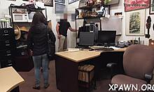 Sloppy Reality Slut Sucks and Fucks Cock Hard in Shop Pov