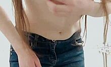 Pissing Skinny Brunette Soaks Panties in Bath