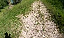 Lost Petite Girl Sucks Cock Deep in Forest Garden