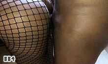 yo, worship this cute black girlfriend's tiny waist and ass on the desk