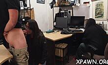 Sloppy Reality Slut Sucks and Fucks Cock Hard in Shop Pov