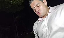 Hey boss, watch me stroke this huge cock till I explode in public!