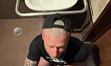 Horny Twink Bends For Hung Macho Cock In Mall Bathroom Orgasm!