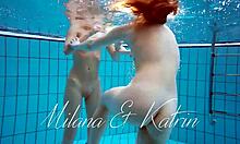milana and katrin rip bikinis off each other underwater at the pool!!