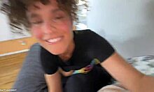 whoa, caught this masked intruder jerking his big cock 😈 now she rides it doggystyle 💦