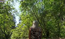 remote controlled vibrator hits park sweet girl orgasm