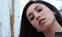 Perfect Latina Teen Deisy Leon Strips Ripped Clothes Outdoor