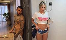 stepson fills stepmom's tight pussy big ass with creampie