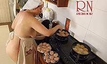 voyeur spies nudist housewife regina noir cooking naked in kitchen like a horny maid