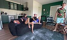 gangbang slut takes three cocks in pussy and ass 😈 double penetration overload!