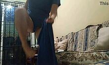 check out this curvy mature stepmom with a fat ass masturbating on the sofa at home