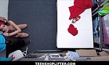 Teenshoplifter - Hot Brunette Selina Bentz Takes Juan Largo's Monster Cock Doggystyle After Caught Stealing
