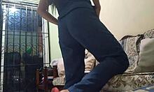 check out this curvy mature stepmom with a fat ass masturbating on the sofa at home