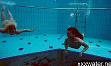 milana and katrin rip bikinis off each other underwater at the pool!!