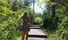 remote controlled vibrator hits park sweet girl orgasm