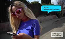 Petite blonde Kenzie Reeves chokes on cock before rough anal throat pounding