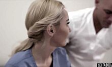 that massage led straight to her petite blonde pussy getting fucked quick